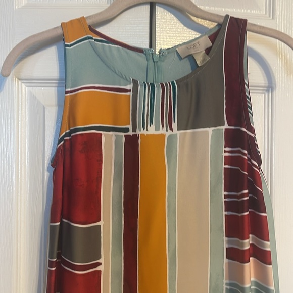LOFT sleeveless abstract color block dress size XXSP NWOT - Picture 3 of 6
